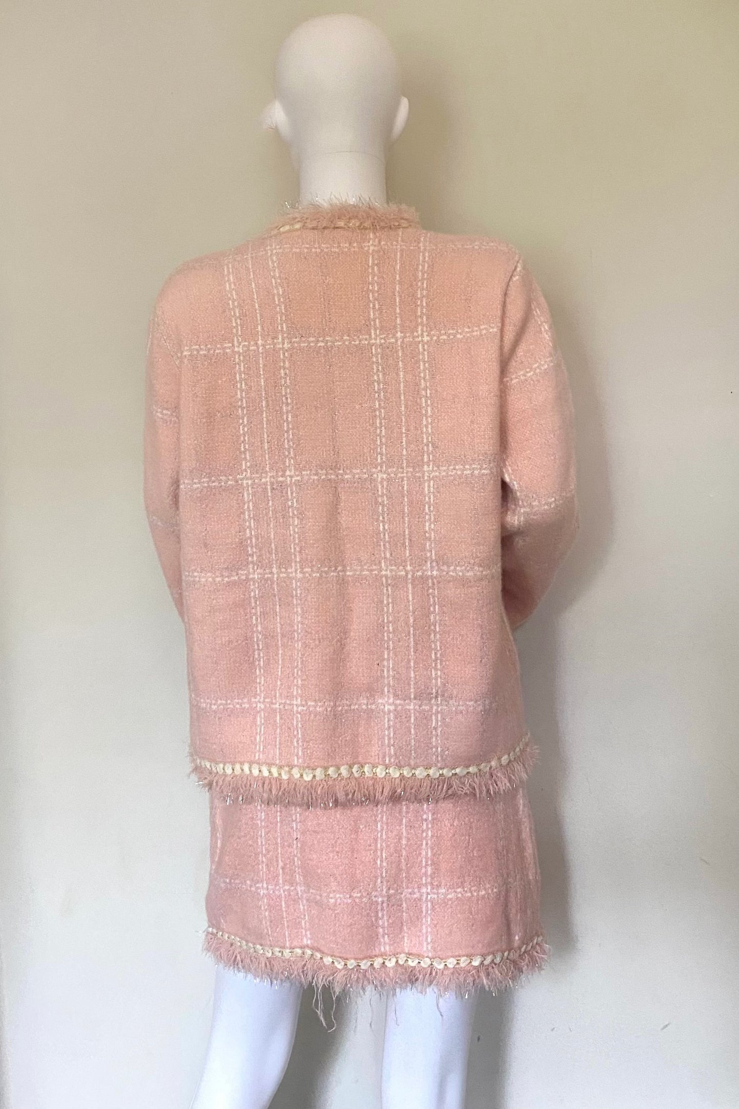 Pearl Button Frayed Boucle Co-Ord Set