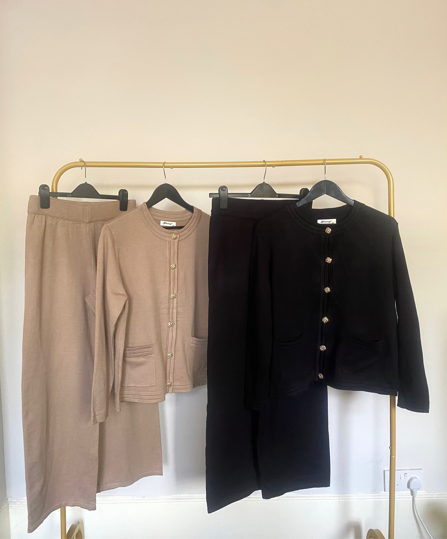 Gold Button Knit Co-Ord Set