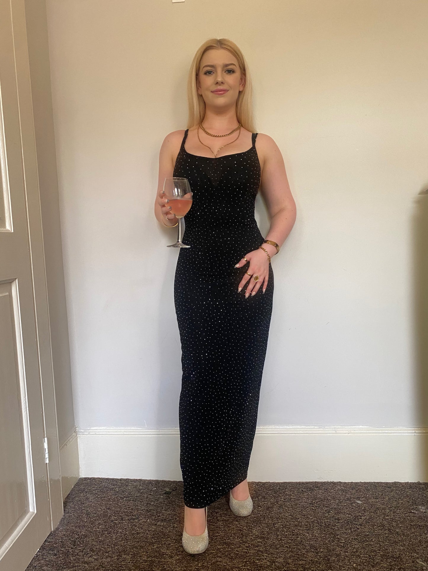 Metallic Rib Maxi Dress