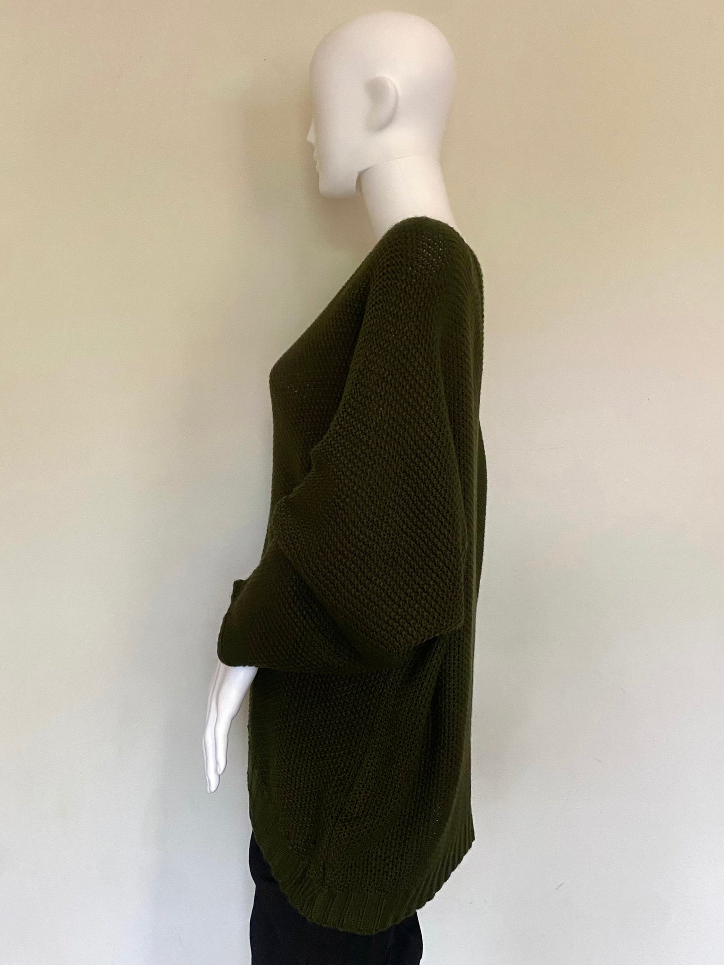 Oversized V-neck Batwing Knit Jumper