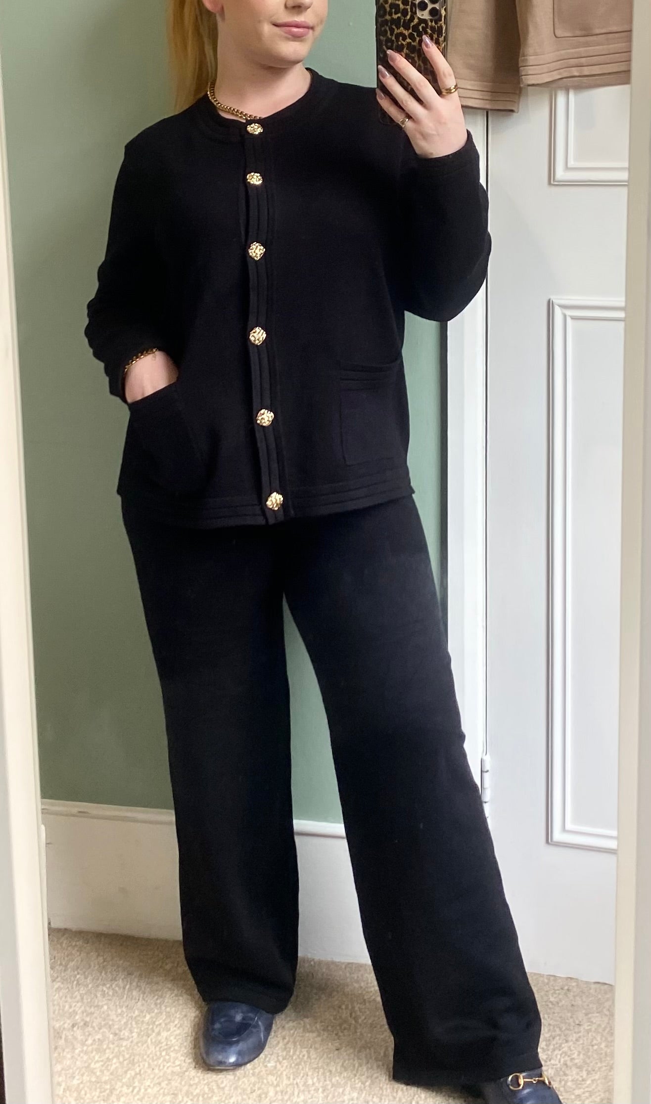 Gold Button Knit Co-Ord Set