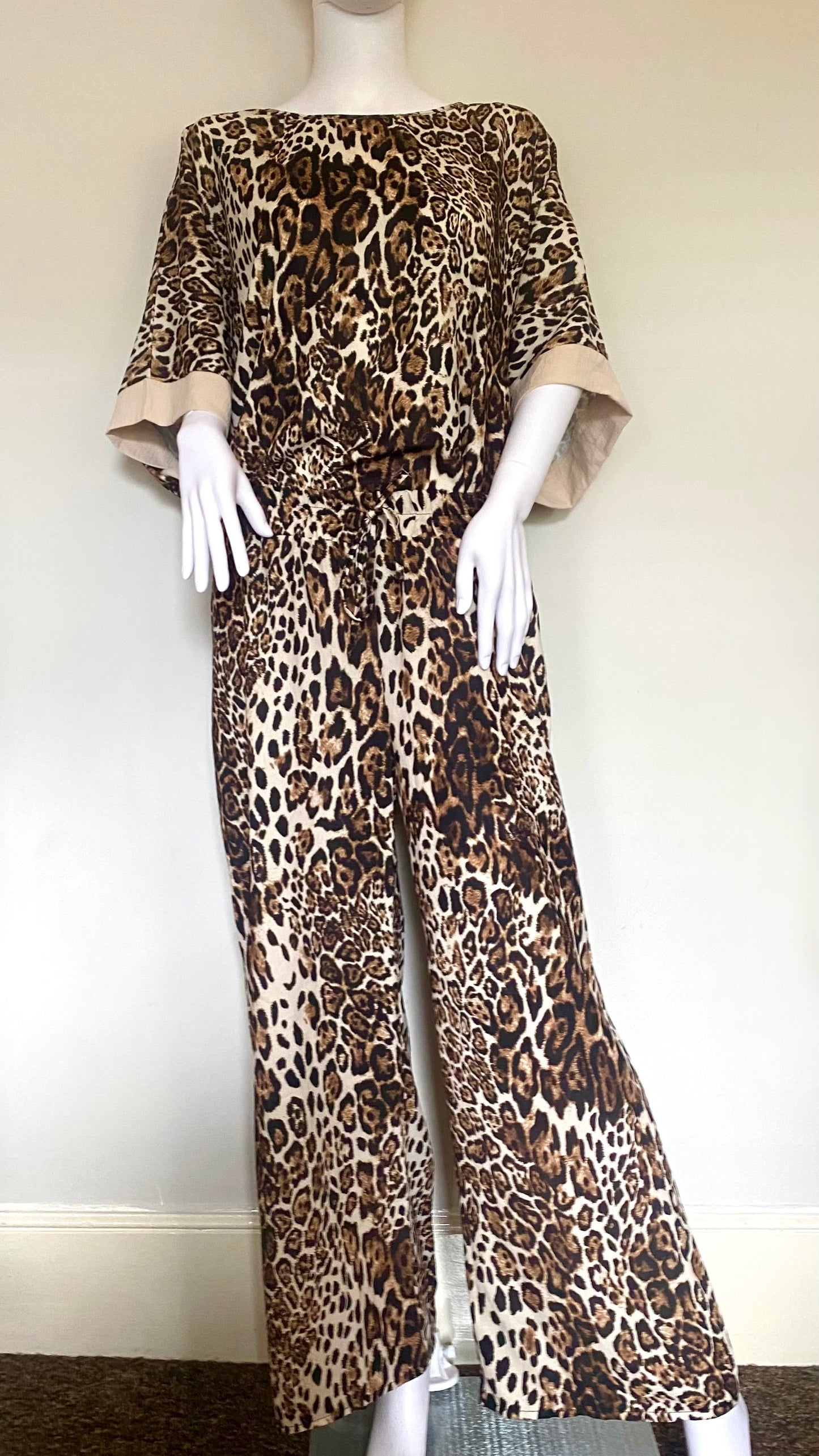 Leopard Print Oversized Top and Trouser Co-Ord Set