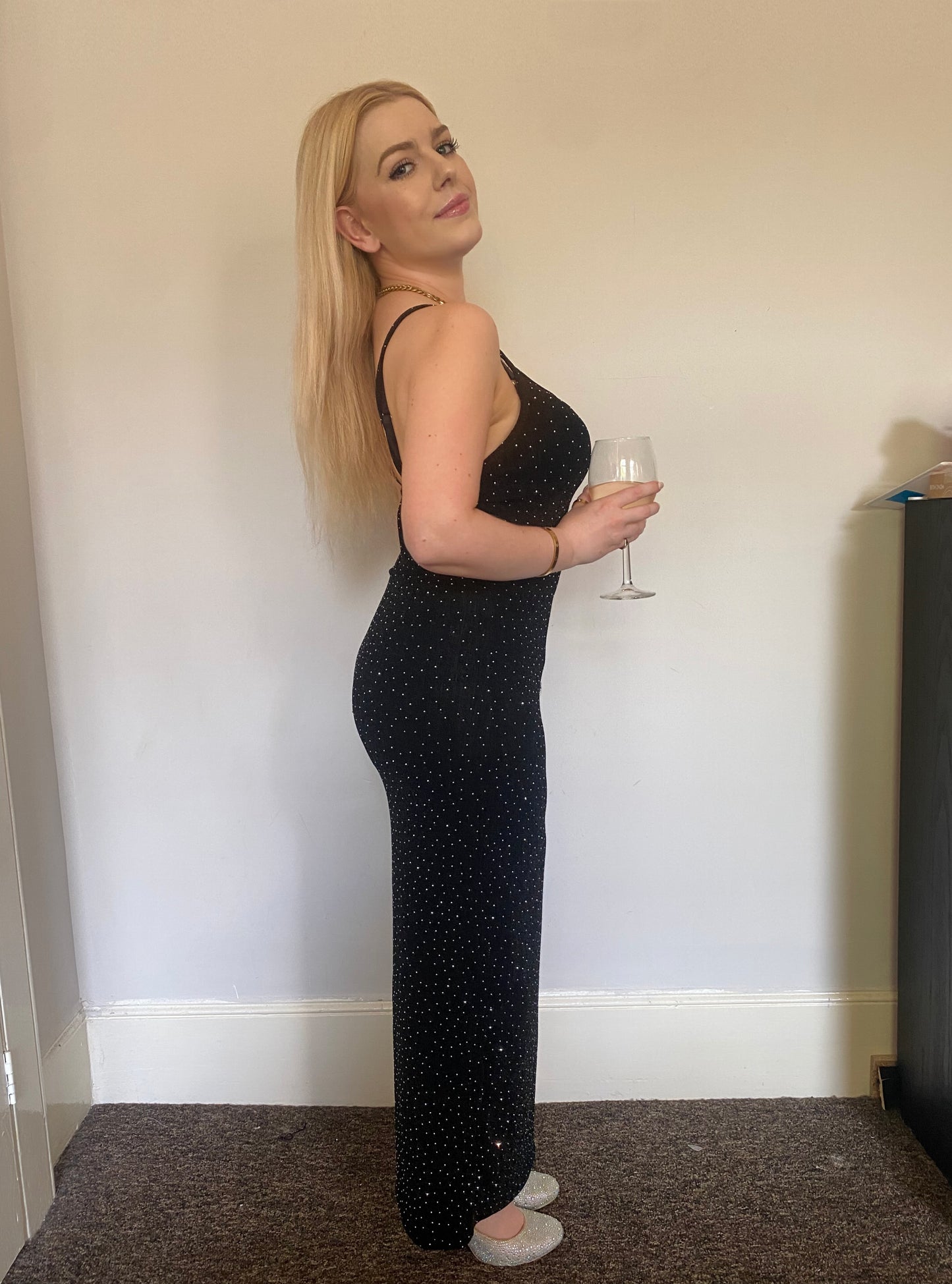 Metallic Rib Maxi Dress