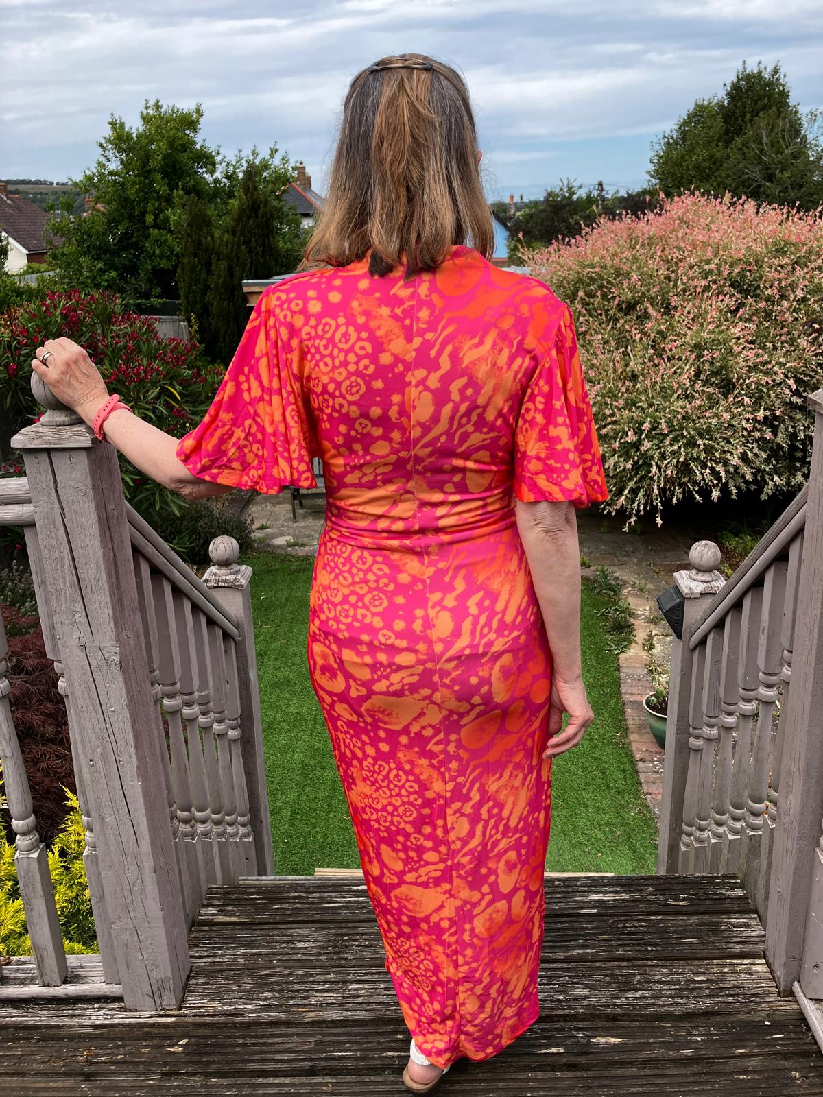 Tropical Floral Midi Wrap Dress