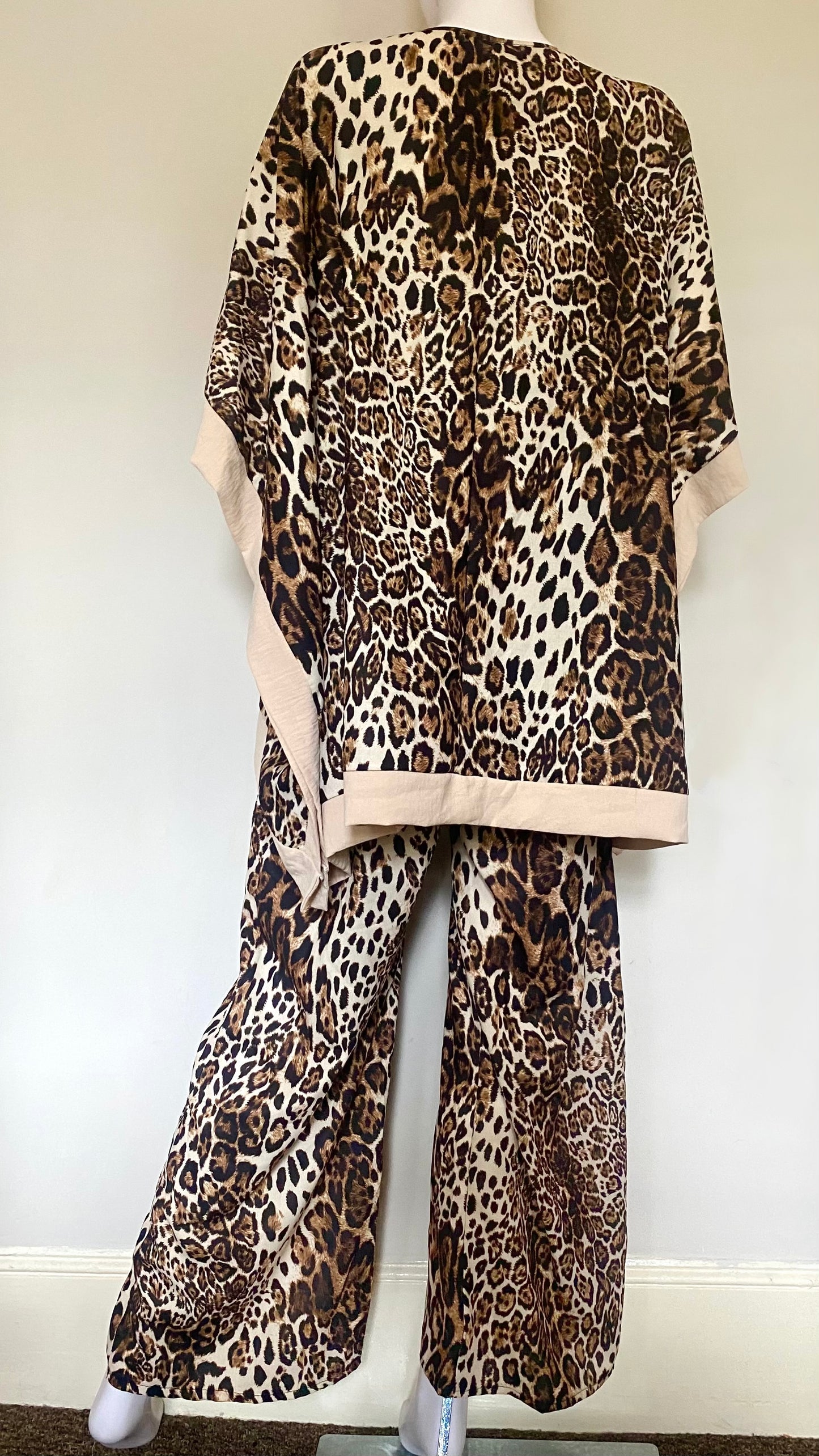 Leopard Print Oversized Top and Trouser Co-Ord Set
