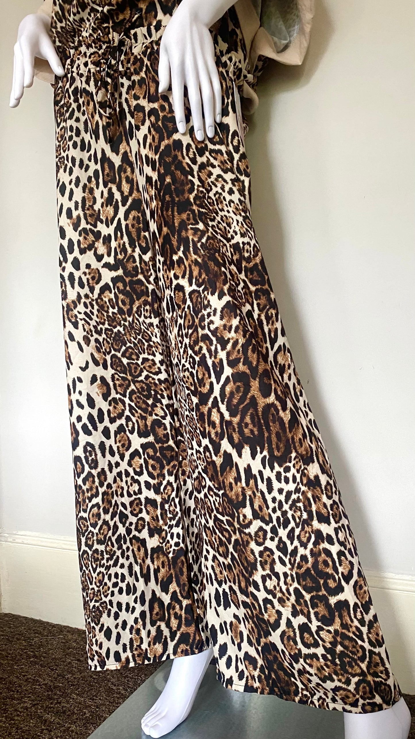 Leopard Print Oversized Top and Trouser Co-Ord Set