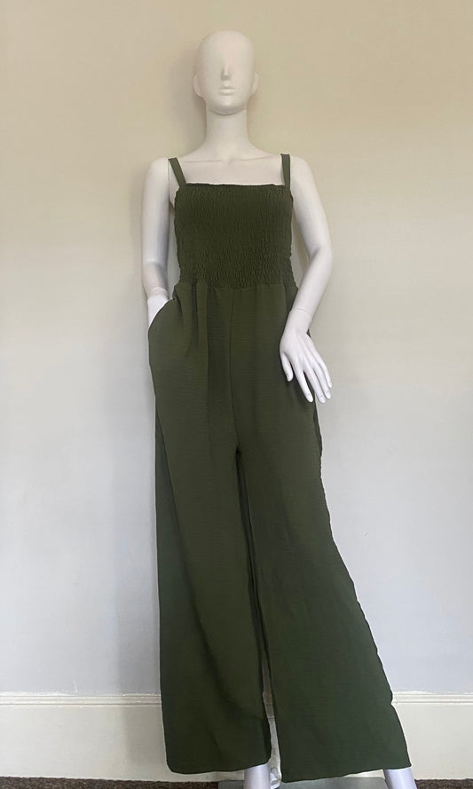 Wide Leg Elasticated Pocket Jumpsuit