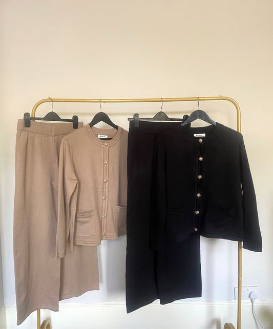 Gold Button Knit Co-Ord Set