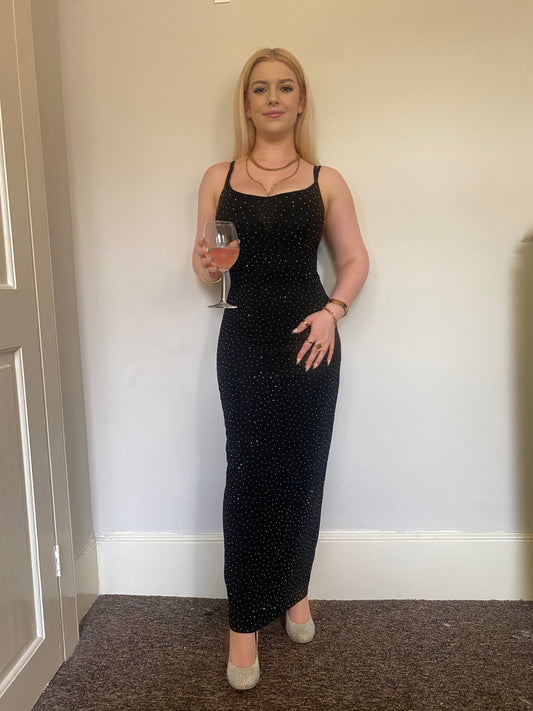 ￼Metallic Rib Maxi Dress