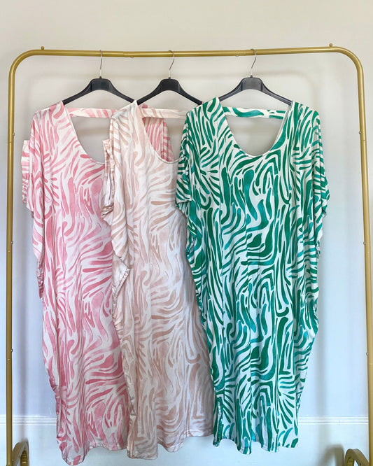 Zebra Print Oversized Kaftan