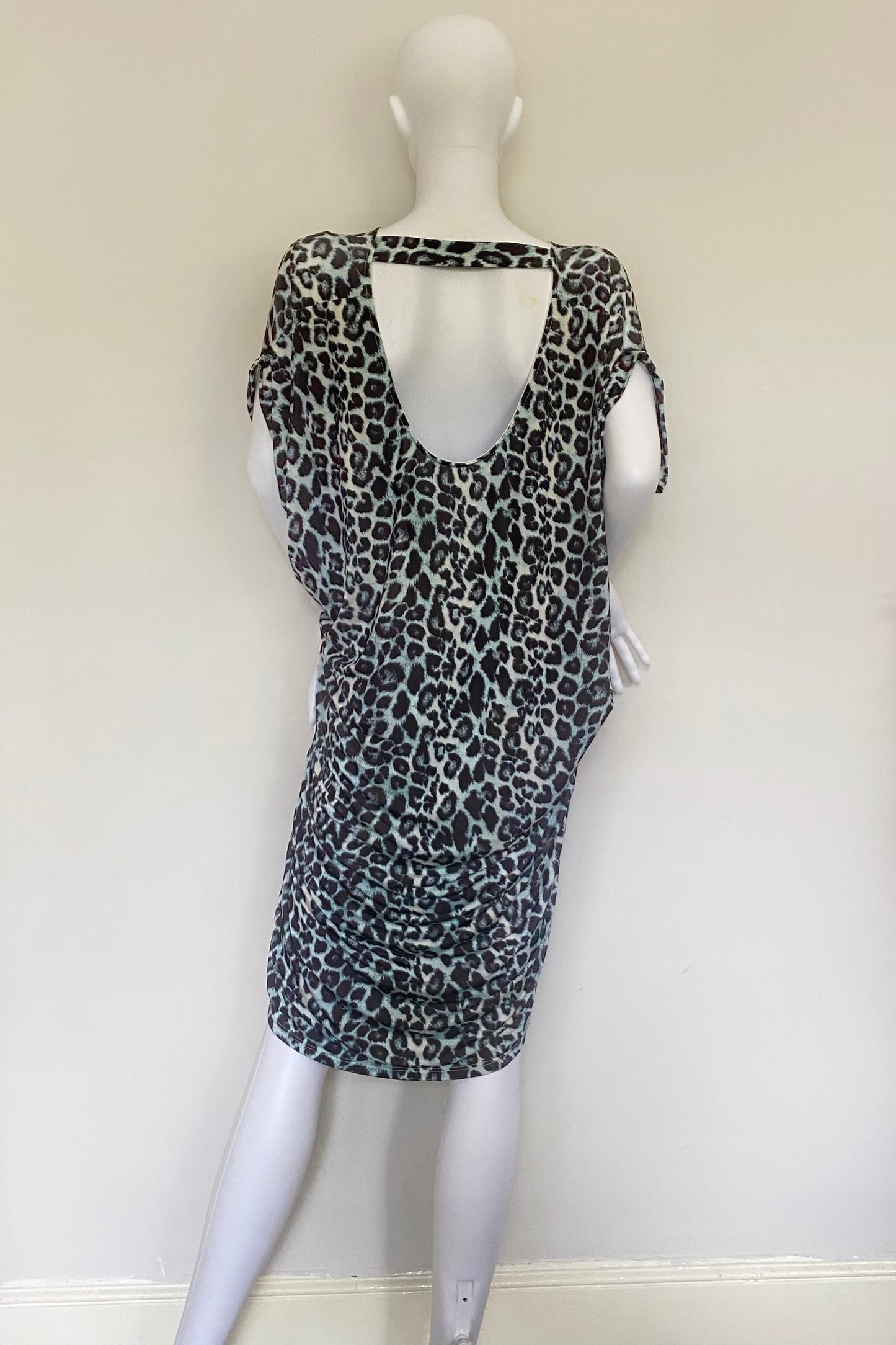Leopard Print Oversized Double V-Neck Kaftan