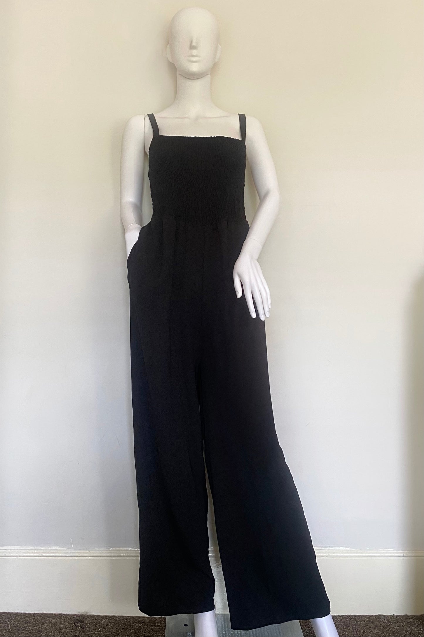 Wide Leg Elasticated Pocket Jumpsuit